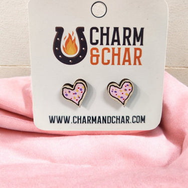 Heart Cookie Stud Earrings - Stud Earring - Charm and Char